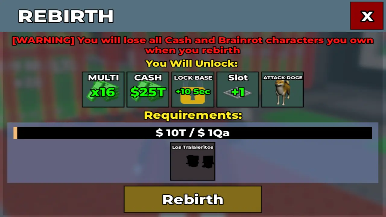 Rebirth 16 Steal a Brainrot