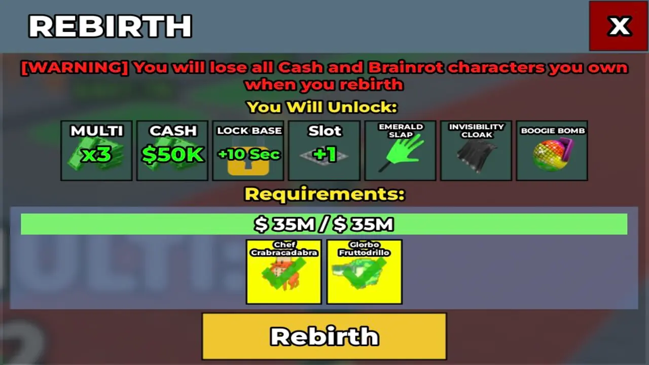Rebirth 4 Steal a Brainrot