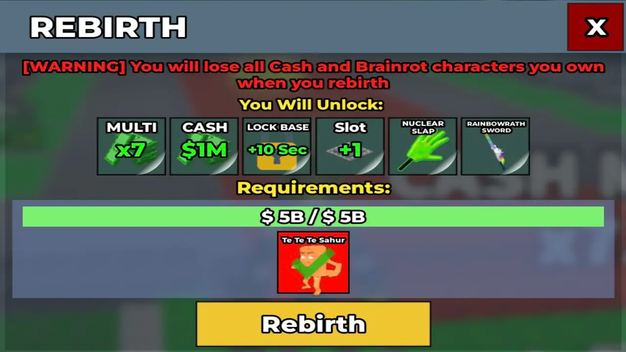 Rebirth 8 Steal a Brainrot