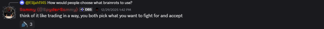 Sammy explains dueling is like trading where both players pick what they want to fight for and accept
